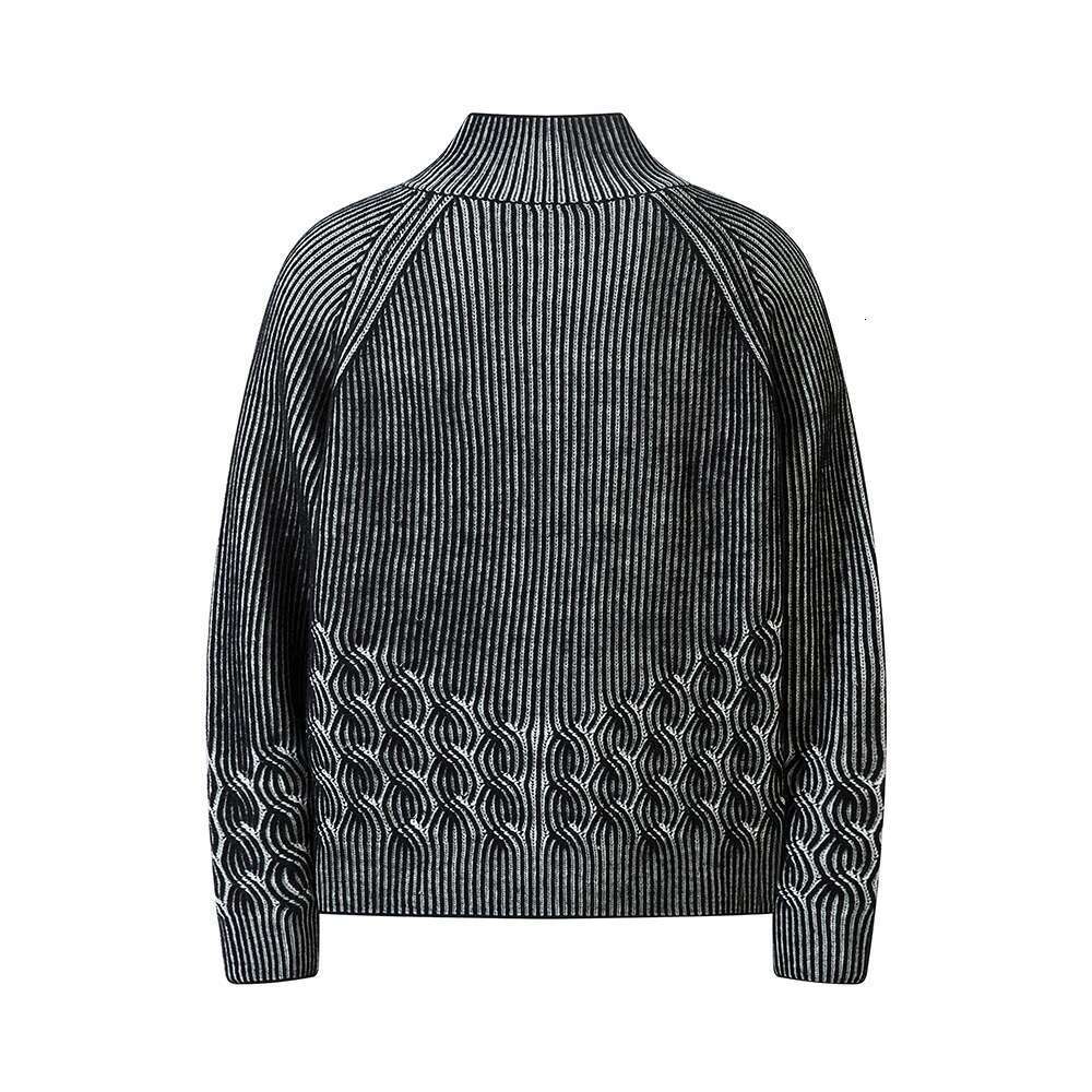 High Street Twist Washed Zipper Sweater Jackets Mens And Women Lapel Vintage Casual Baggy Autumn Coat Oversized Knitted Clothes