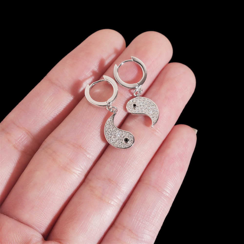 Diamond Hair 2025 New Mens and Womens Hip Hop S925 Silver Set Mozambique Earrings