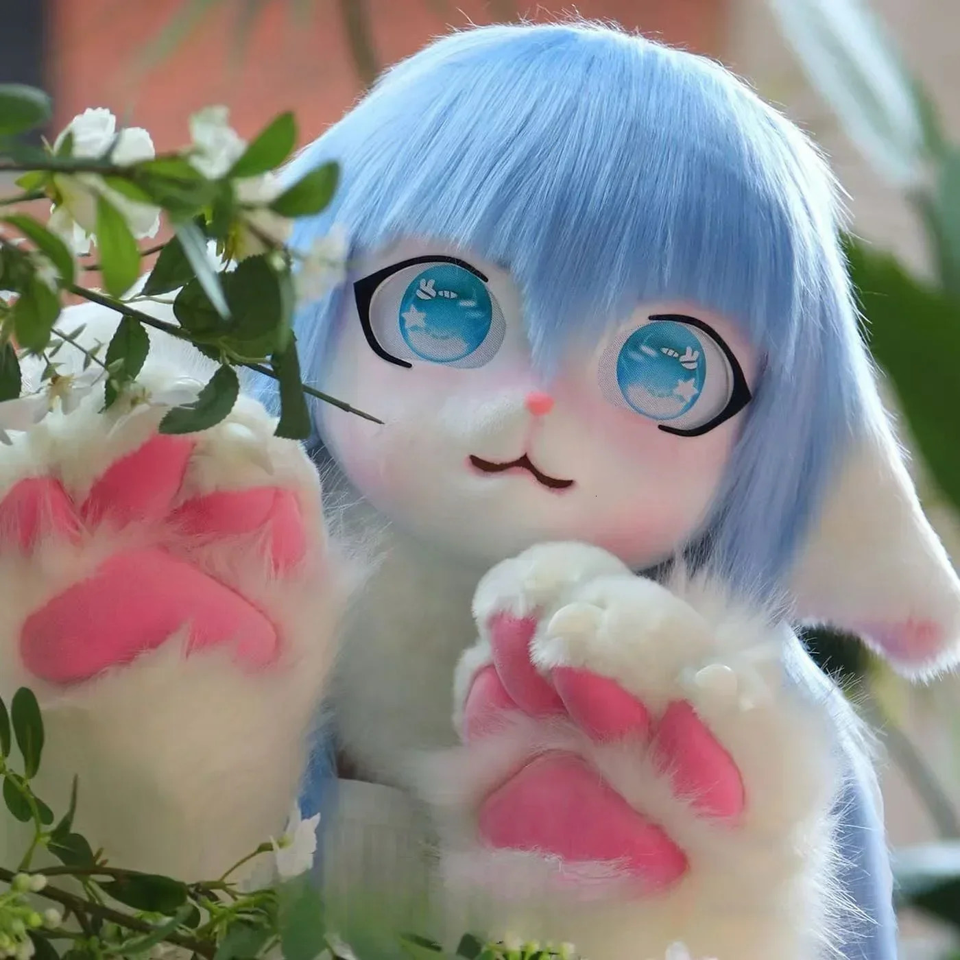 Furry Kigurumi Head Base Cosplay Costume Rabbit Doll Cat Kig Head Mask Headset Party Animal Costume Performance Prop Kid Gift 250213