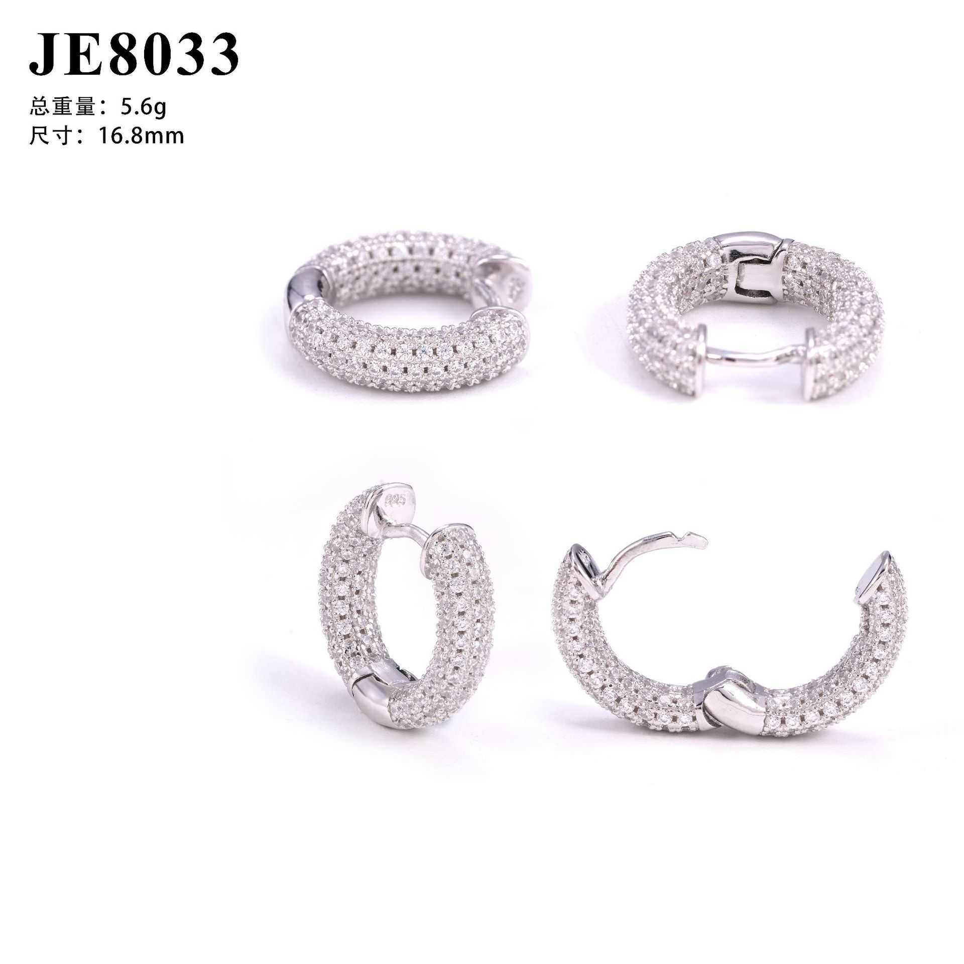 Hot selling womens earrings 925 silver inlaid vvs1D color moissanite hip-hop personality earrings jewelry