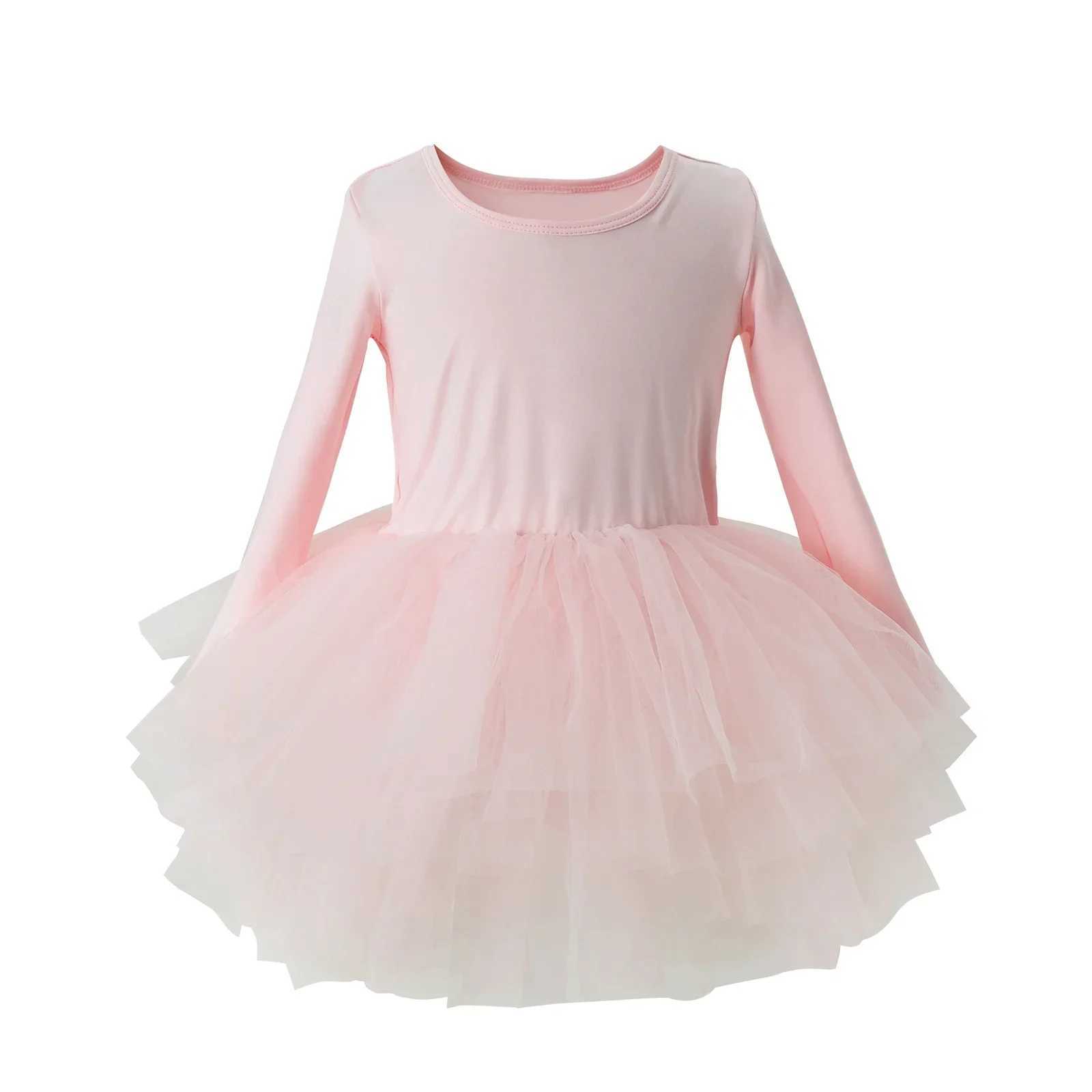 Girl Ballet Tutu Dress Fashion Kids Dancing Par Long Sleeve Vest Dress Performance Costume Princess Wedding Girl Dress L011 Z250214
