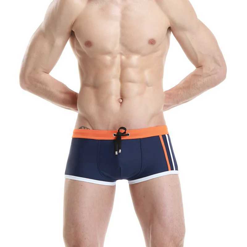 Mens low-rise boxer swimming trunks fashionable and comfortable summer adult swimming shorts W250214