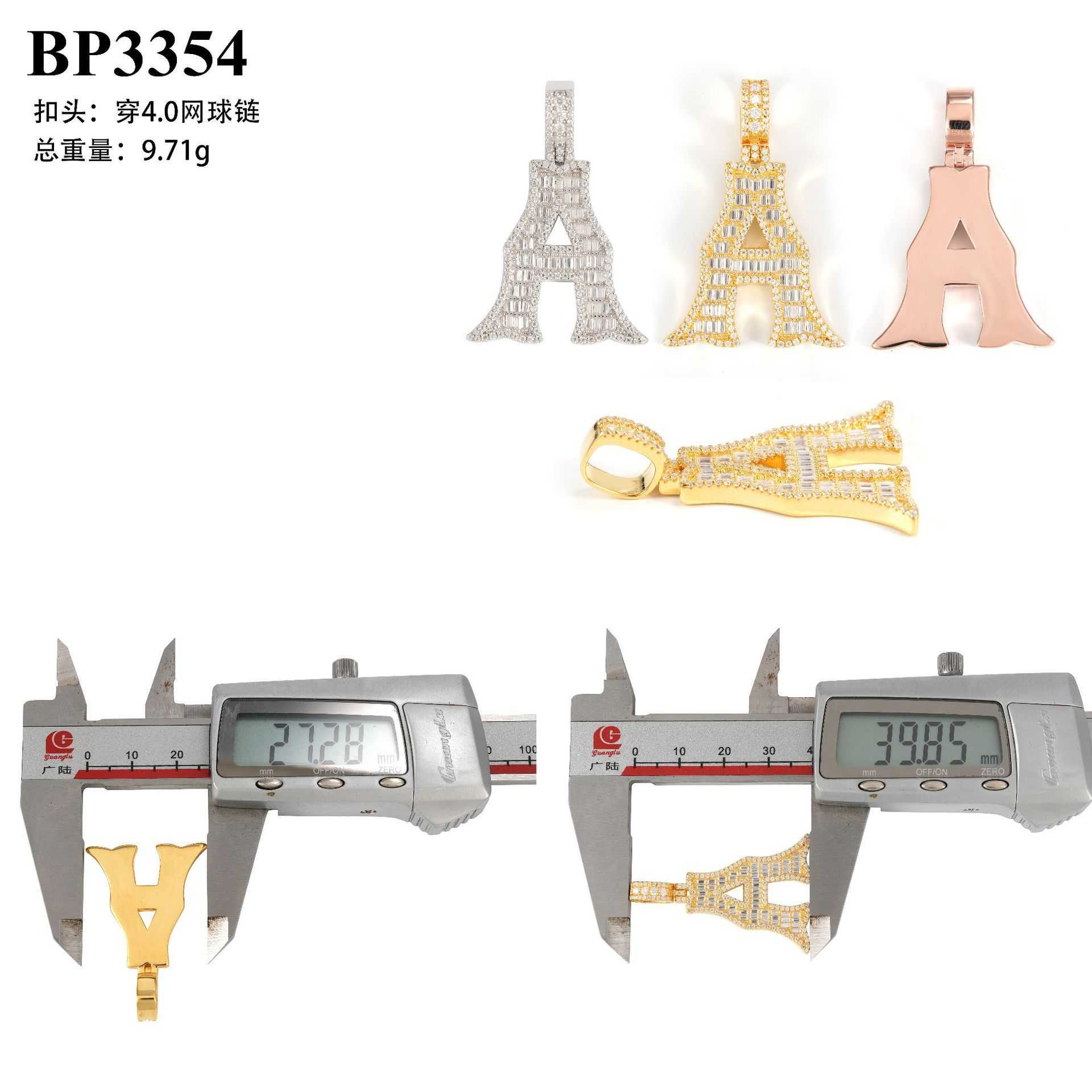 Diamond hair ins personalized hip-hop 24 letter pendant 925 silver inlaid moissanite can pass through 4mm tennis chain