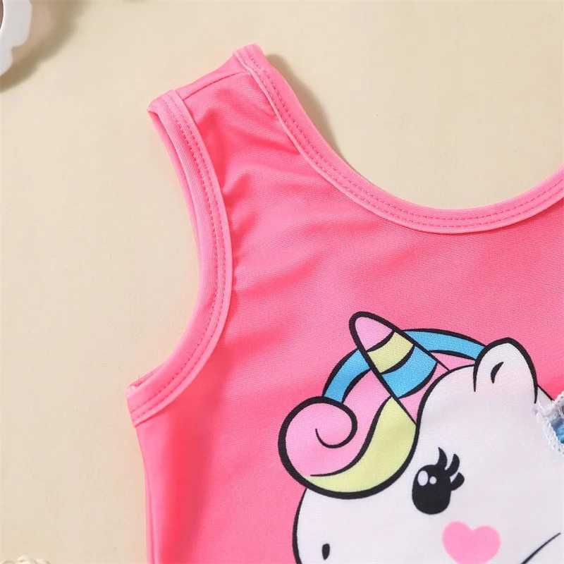 Yiiciovy Toddler Baby Girls Summer Swimsuit Cute Print Sleeveless Scoop Neck Kids Girls Bathing Suit Swimwear Z250214