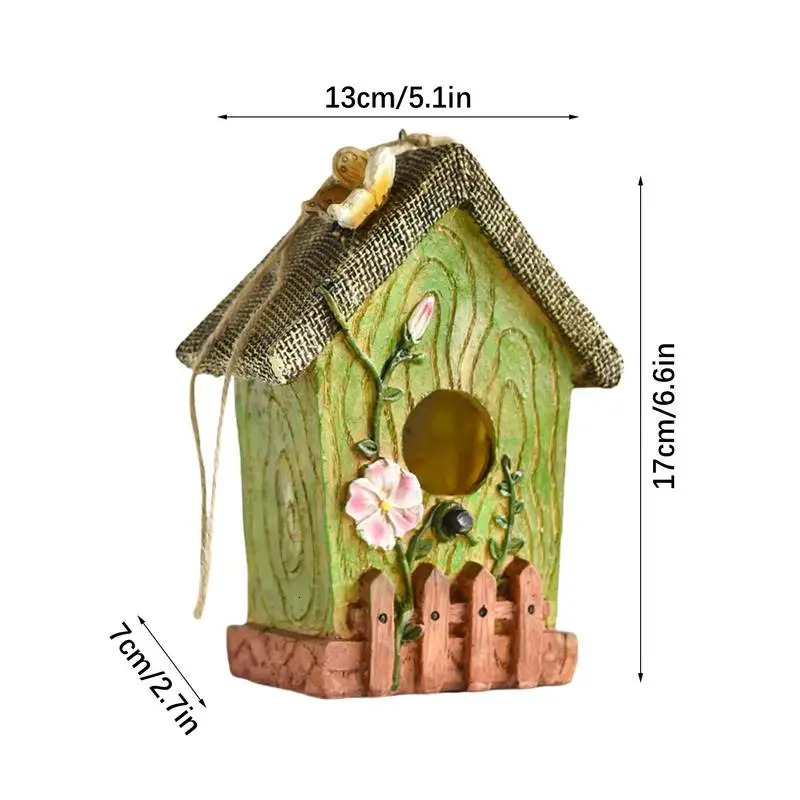 Hangable Bird Houses For Outside Hangable Resin Hand Carved Bird Nest For Outside Sturdy Multifunctional Outdoor Garden Decor 250206