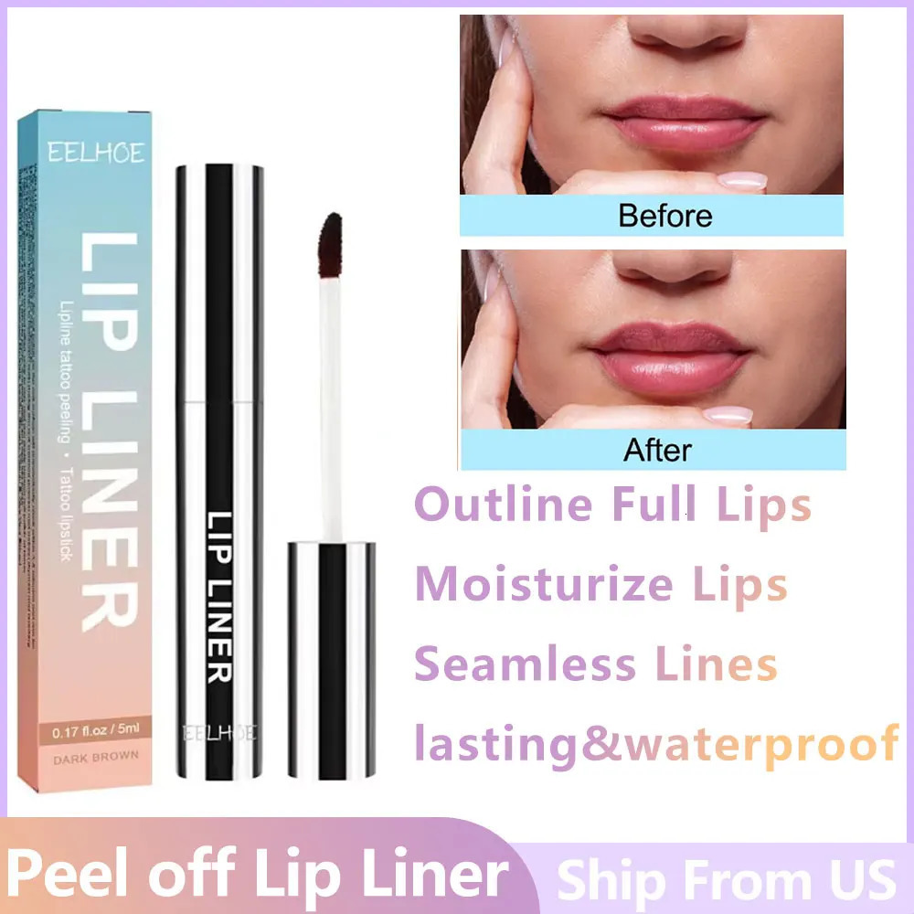 EELHOE Light/Dark Brown Peel Off Lip Liner Stain Outline Full Lips Appearance of Your Lips Waterproof Long Lasting Lip Liner Lip 250214