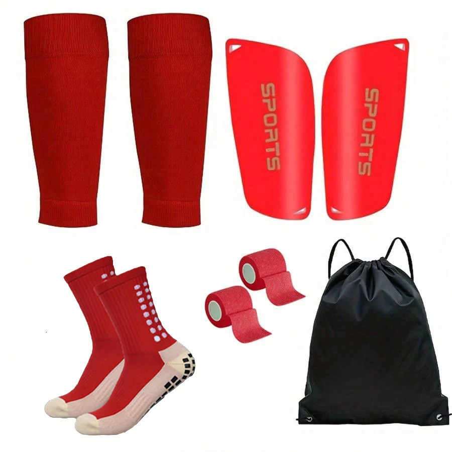 6-piece set of classic football accessories combination bag drawstring bag sports socks bandages protective plate sheath 250214