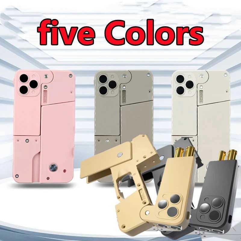 Folding Gun IC380 Toys Pistol Mobile Phone Model Bullet Soft Ammo Shelling Cool Phone 14Pro Max Gift Outdoor Game Sports Toy GunT250214