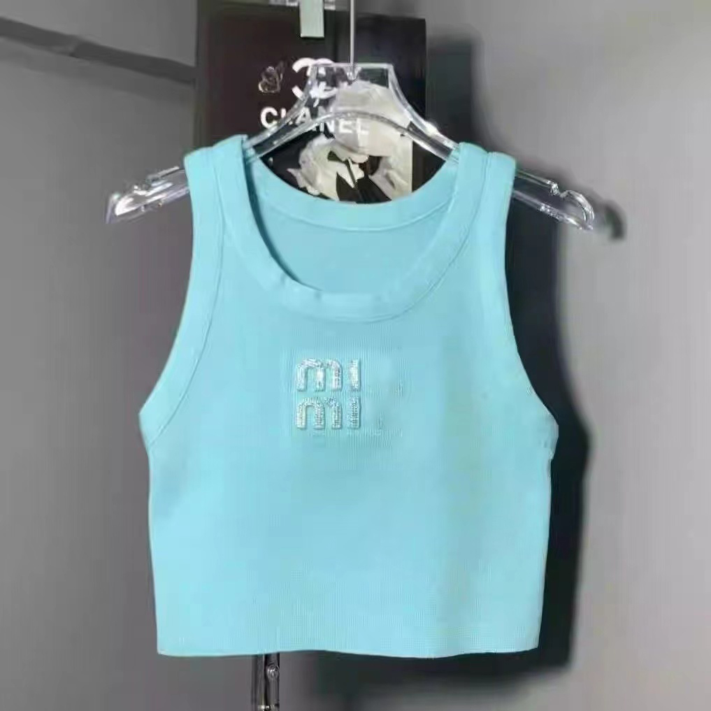 Ladies Slvel Vest Knit Letter Design Slim Fit Suspender Top - Casual Slvel Sweater Womens Bottoming Shirt for Stylish Women y250528NI3J