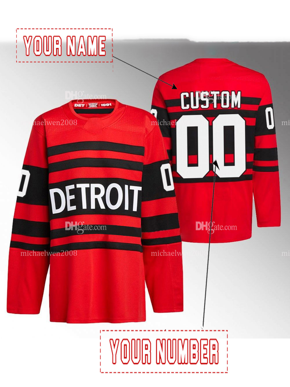Personalized Custom Raymond 2025 Stadium Series Hockey Jersey Kane Veleno DeBrincat Seider Talbot Embroidered Letter Number Design Polyester