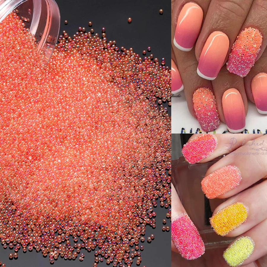 8 Colors Caviar Beads Crystal Tiny Rhinestones Reflective Laser Nail Art Decorations AB Color Glass Decorations Nail 250214