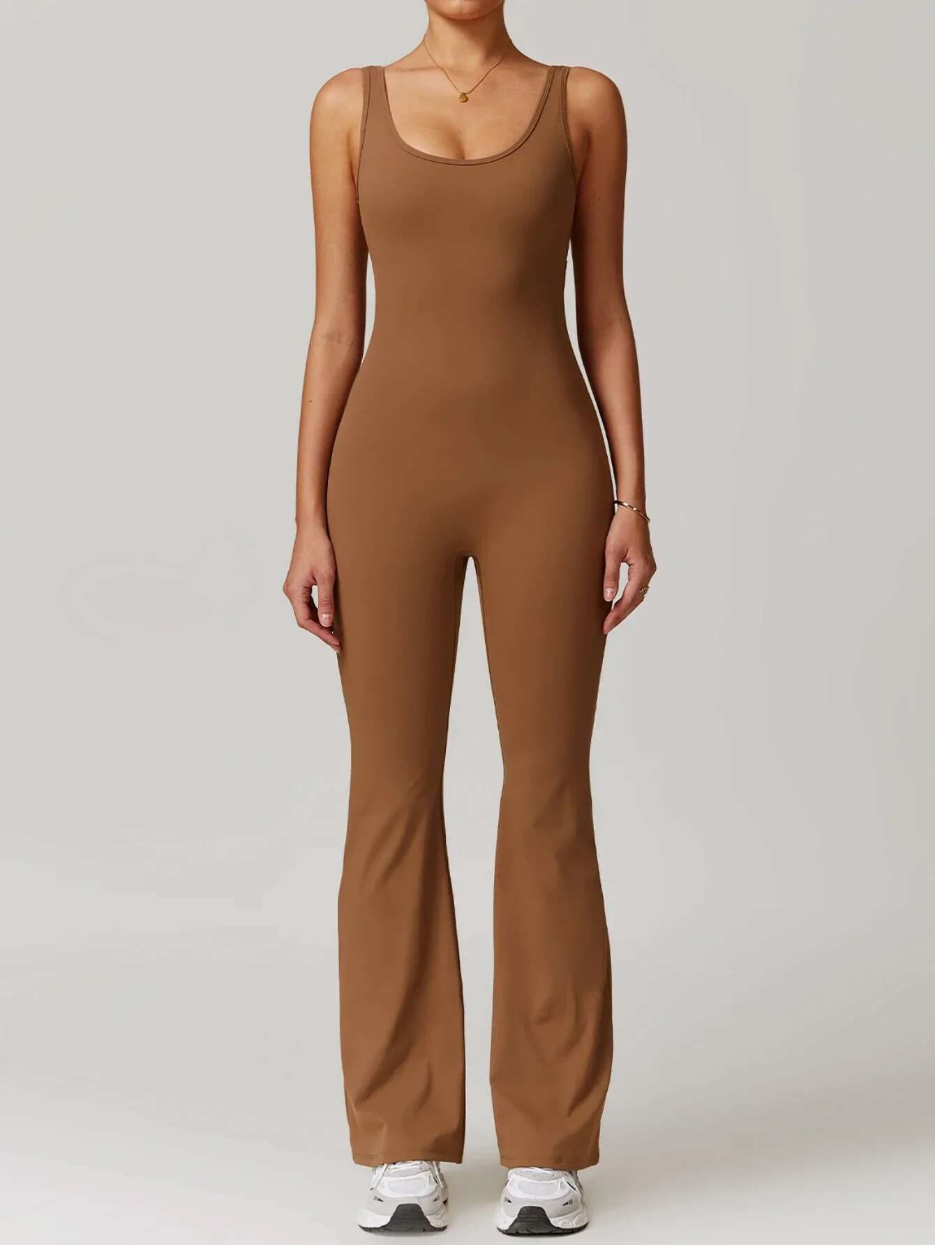 Yoga Jumpsuit Women's Workout Flare Romper Hollow Out Backless Multi Pocket Sports Hip Lifting Fiess One Piece Suit Dlt8902