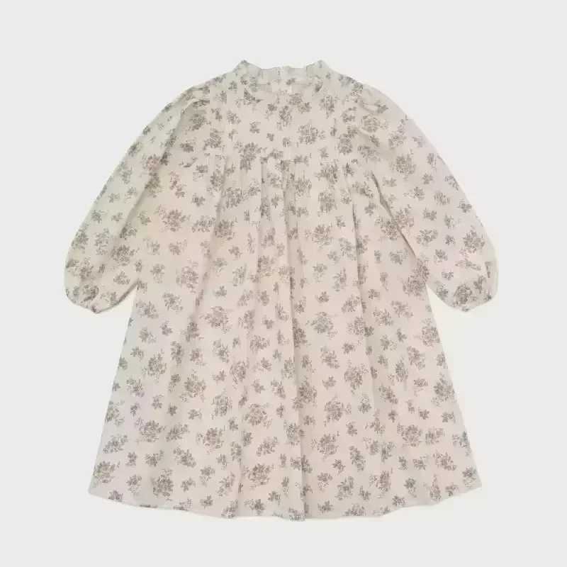 In Stock! Girls Dress 2025 Early Spring New LOU Long Sleeves Embroidery Princess Dress Embroidered Lace Dress Z250214