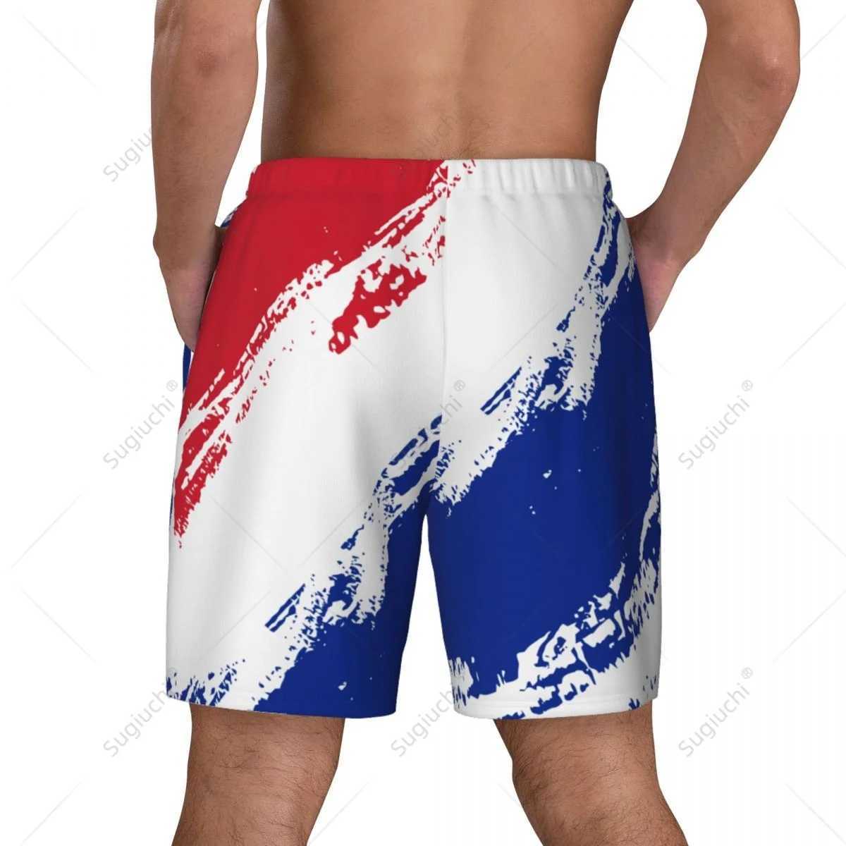 Cuba Flag Color 3D Mens Swimming Beach Surfing Pants Swim Shorts Trunks Compression Liner 2 in 1 Quick-DryT250213