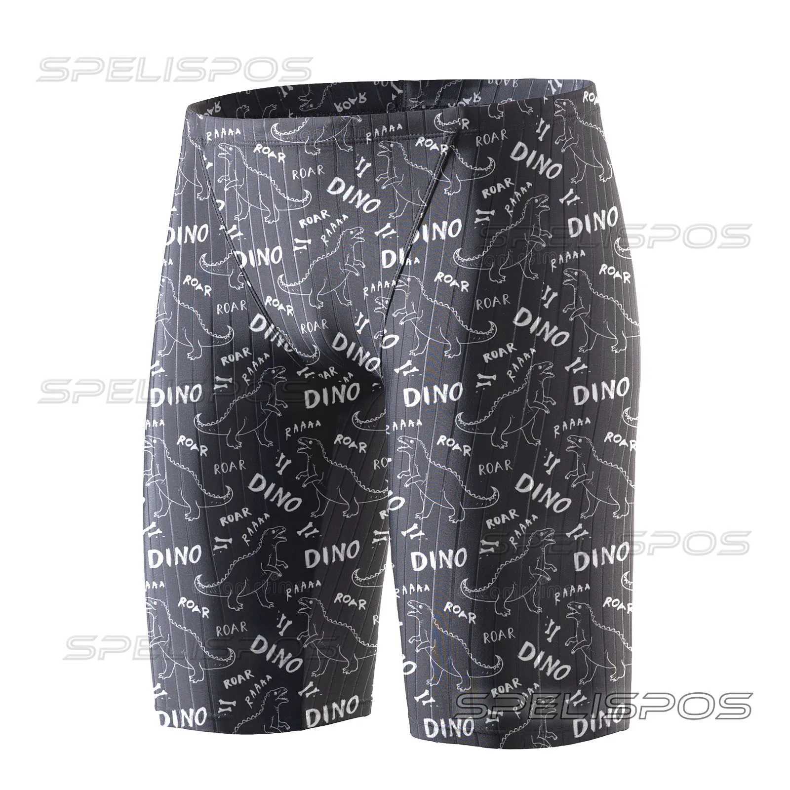 SPELISPOS Mens Swimming Trunk Swimwear Beach Swim Sport Short Briefs Elastic Surfing Summer Swimsuit Boxer Training Flat Pants W250214