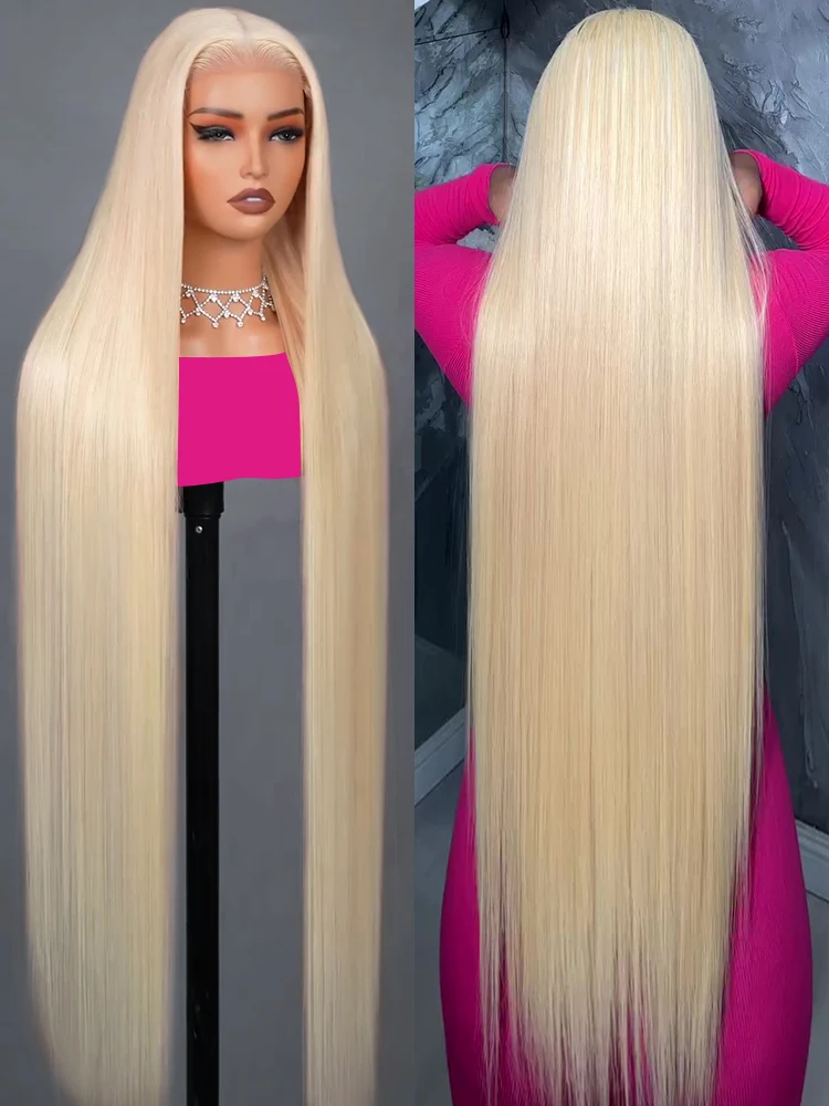 300% Brazilian 613 HD 30 40 Inches 13x6 Honey Blonde Straight Transparent Lace Front Simulation Human Hair Wigs 13x4 Lace Frontal Wig