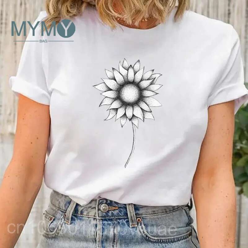 Butterfly Trend Cute 90S Short Sleeve T-Shirt Women Plus Size Clothing Girls Top Tee Female O-Neck Casual White Printed T Shirt
