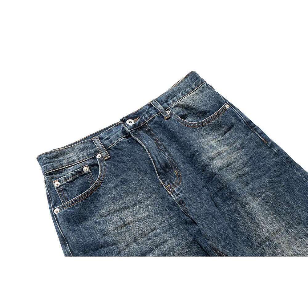 High Street Washed Hole Blue Boot Cut Mens And Women Ripped Vintage Baggy Flare Jeans Ropa Hombre Loose Denim Trousers Oversized