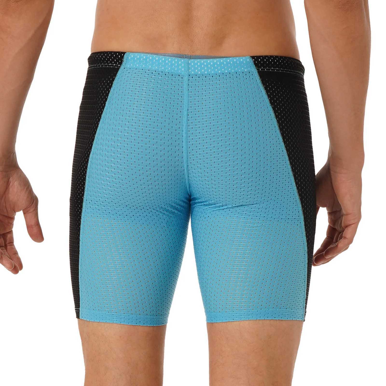 Swimwear Mens Swimsuit Hollow Out Quick Dry Swimming Trunks Contrast Color Shorts Sports Gym Fitness Yoga Cycling Short Pants W250214