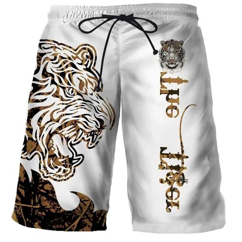 Tiger Lion Wolf Hawaiian Mens Male Jogger Mens Designer Shorts Quick Dry Beach Summer Sports Gym Sexy Bodybuilding Pour HommeXJ250213