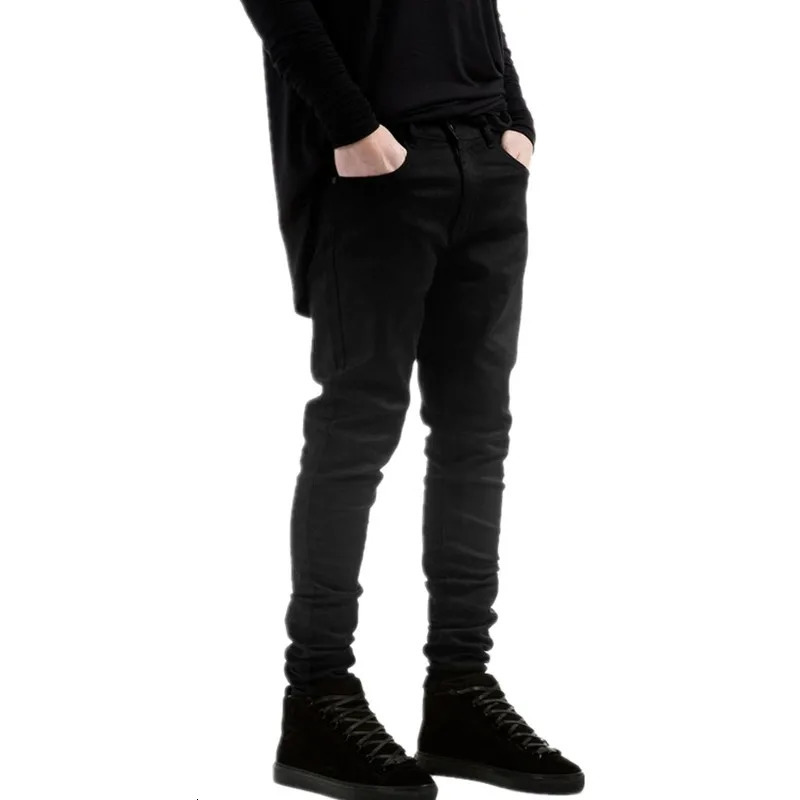 Men Black Ripped Skinny Jeans Hip Hop swag Denim Scratched Biker Joggers pants ner Trousers 250210