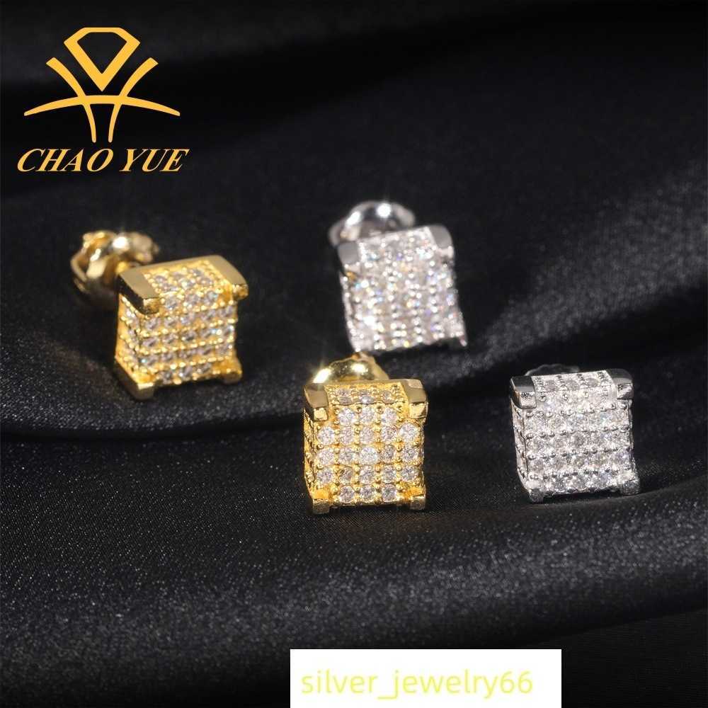 Princess Fang fashion earrings hot selling new 925 silver vvs vs moissanite simple earrings mens and womens jewelry
