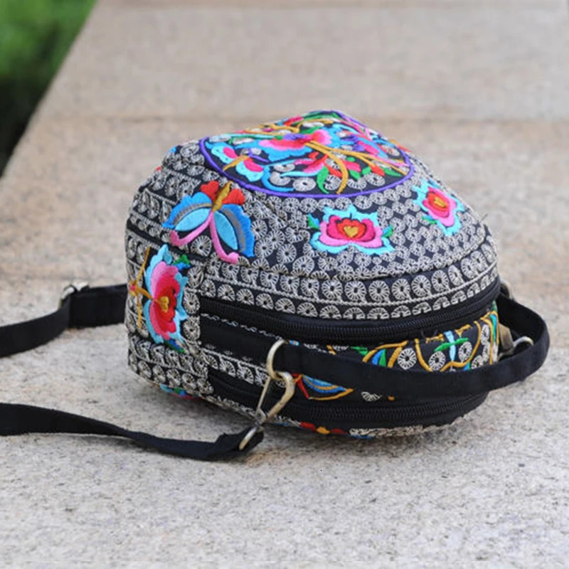 Womens Floral Embroidered Backpack Summer Travel Shoulder Rucksack Gift Floral Backpack Rucksack Bohemian 250214