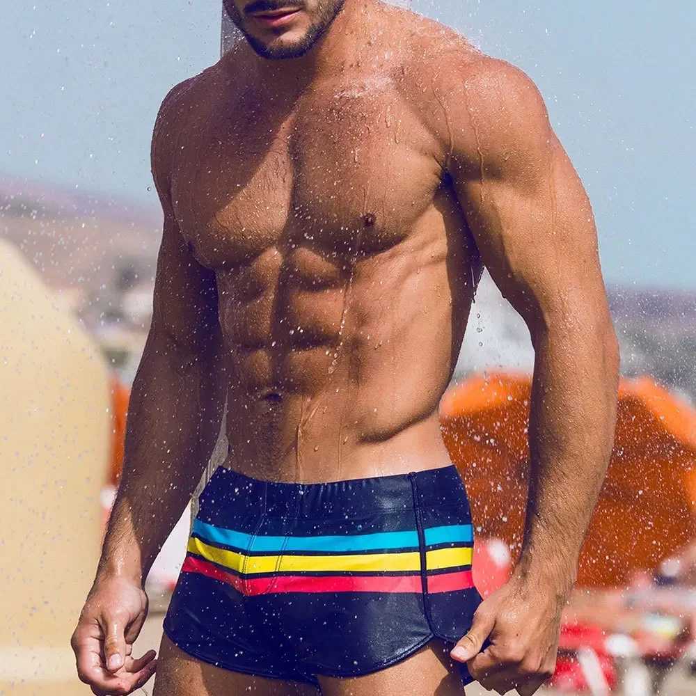 Swimwear Men Strip Swim Briefs Boxer Sexy Surfing Board Shorts Beach Trunks Quick Dry Swimsuits Bathing Suits Bikini Underwear W250214