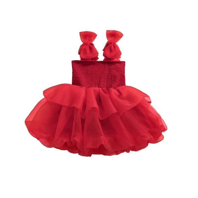 Baby Kids Girls Slip Dress Sleeveless Bowknot Layered Summer A-line Dress Tulle Princess Dress Z250214