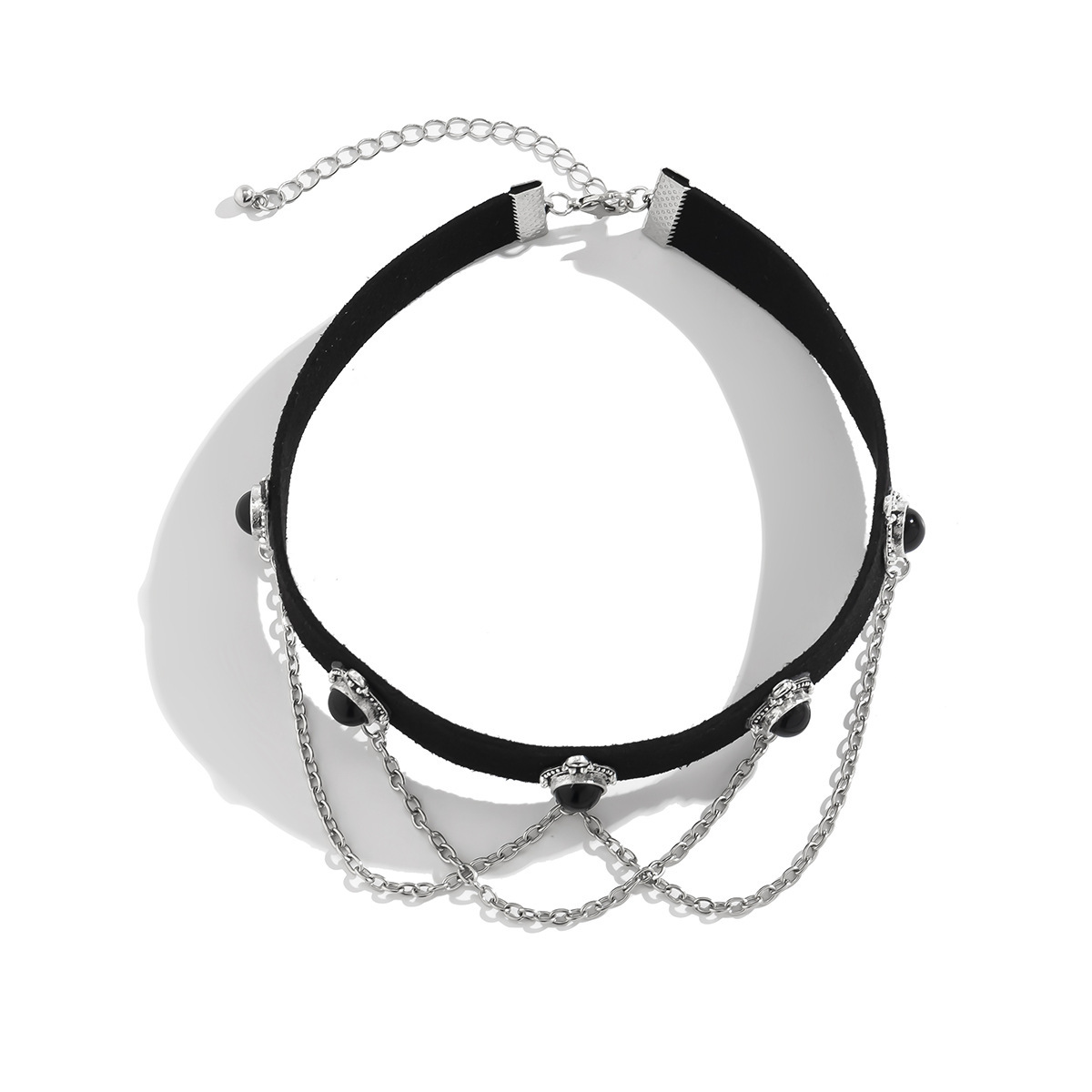 designer Woman Jewelry alloy sweet cool spicy girl choker collar black veet turquoise tassel necklace