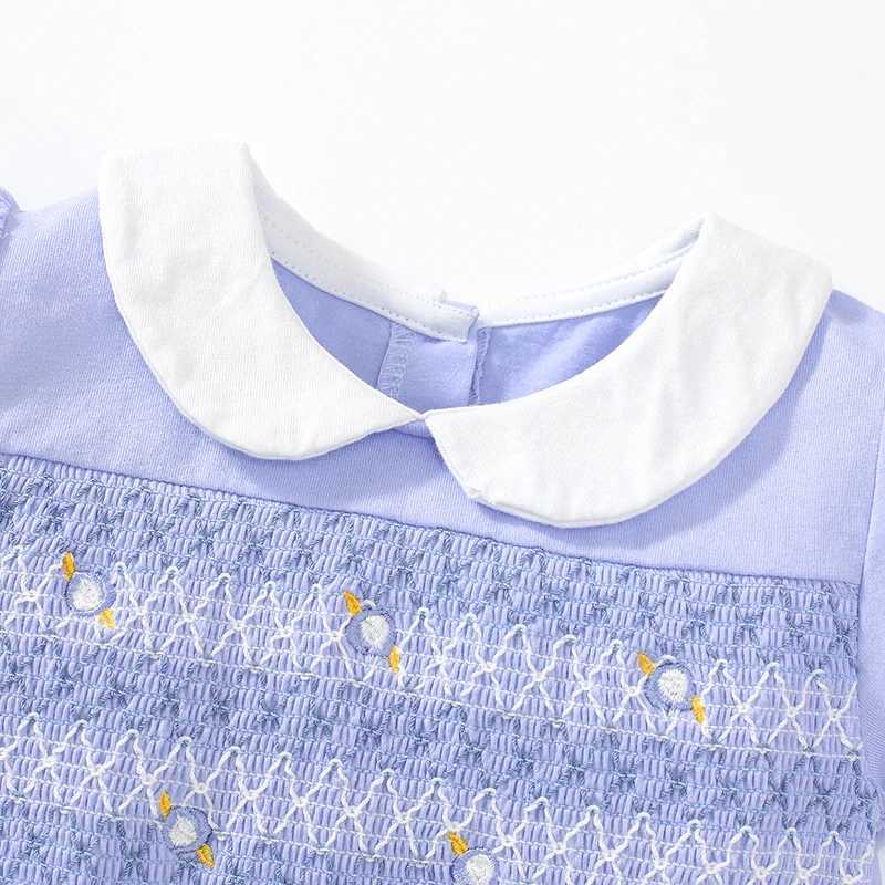 Little maven 2024 Kids Clothes Summer Princess Blue Dress for toddler Girls Childrens Clothes Embroidery Flowers Cotton Z250214