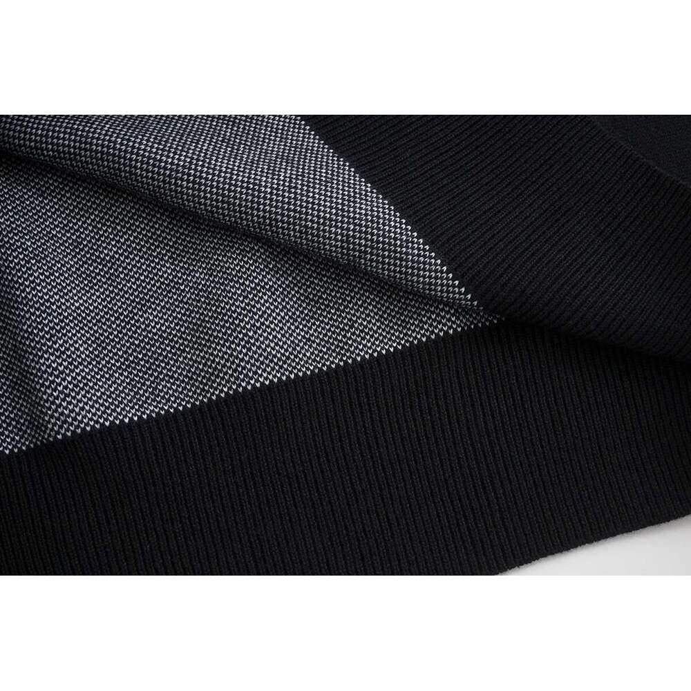 High Street Color Match Turn-Down Collar Knitted Christmas Sweater For Men And Women Autumn Casual Baggy Jersey Pullover