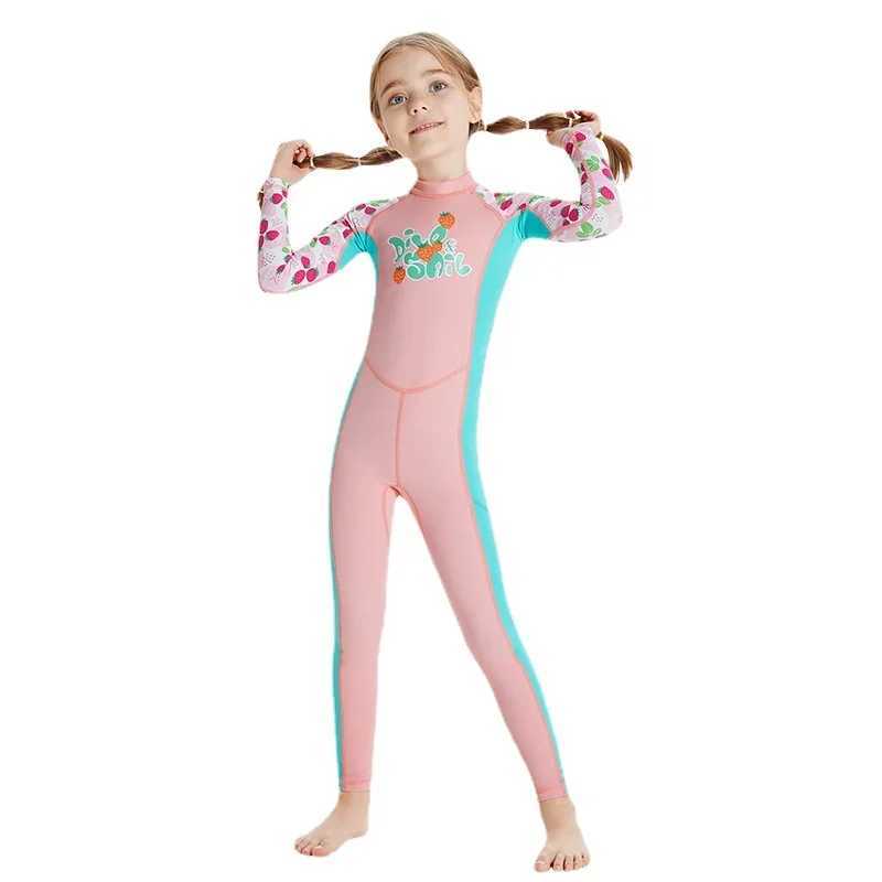 DIVE SAIL-One Piece Swimsuit for Kids Rash Guard Wetsuit Long Sleeve Water Sports Sunsuit Swimwear Swim Suit Girls Youth Z250214