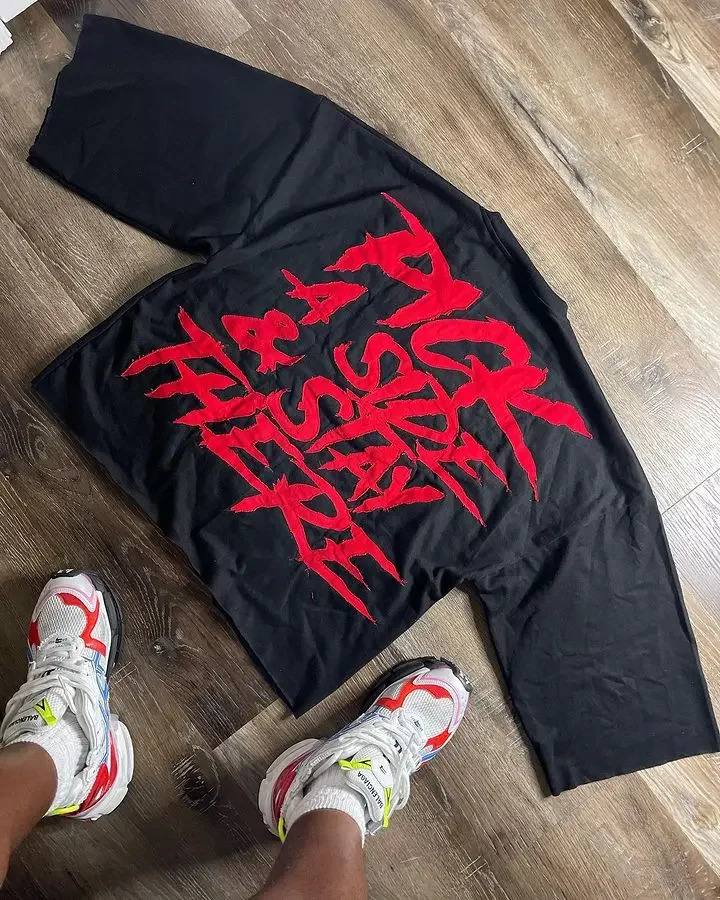 Y2K T-shirt Harajuku hip-hop graphic T-shirt for men and women Gothic round neck cotton short-sleeved shirt for street wear 250213