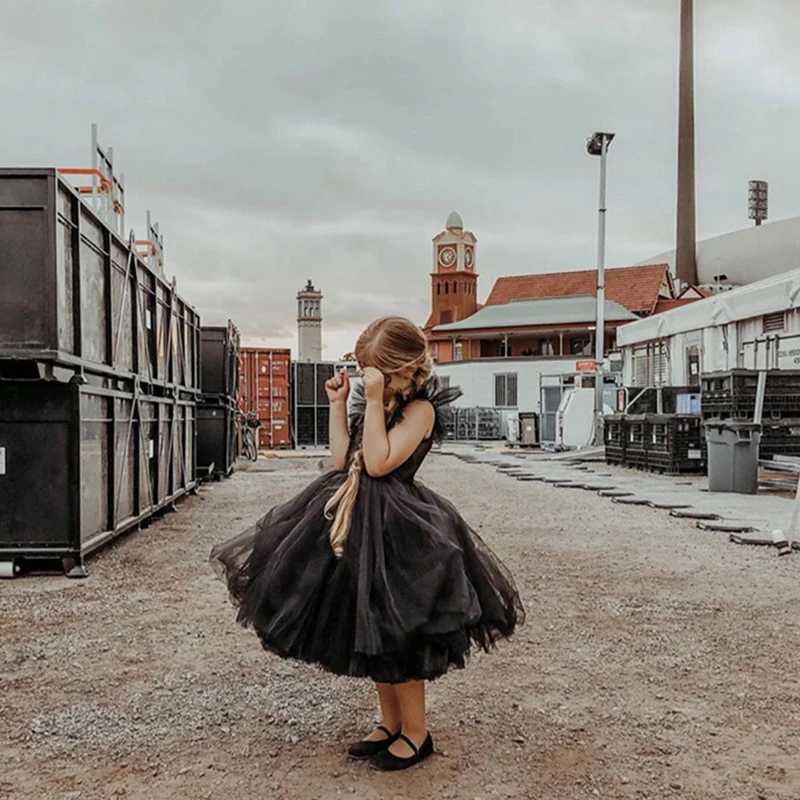 2025 New Summer Girls Dress Elegant Fashion Little Princess Dress Long Tulle Kids Lace Wedding Ceremony Dresses For 2-10 Years Z250214