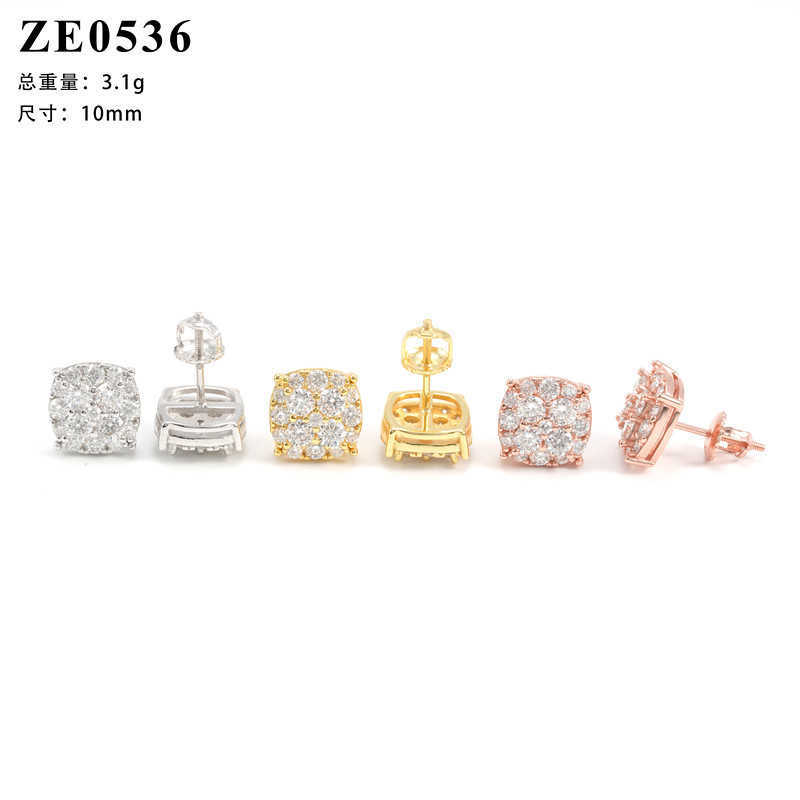 Diamond hair new round earrings S925 silver D-color moissanite mens and womens fashionable earrings GRA