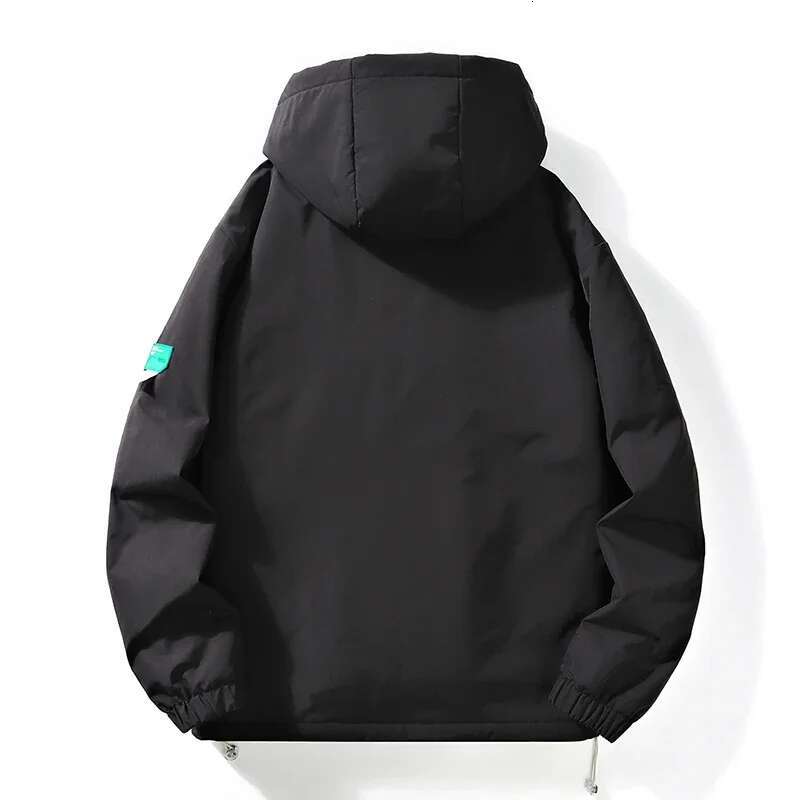 Waterproof Windbreaker Cargo Jacket Hooded Fleece Coat Fashion Casual Solid Jackets Men Outdoor Thick Warm Winter Coats Male