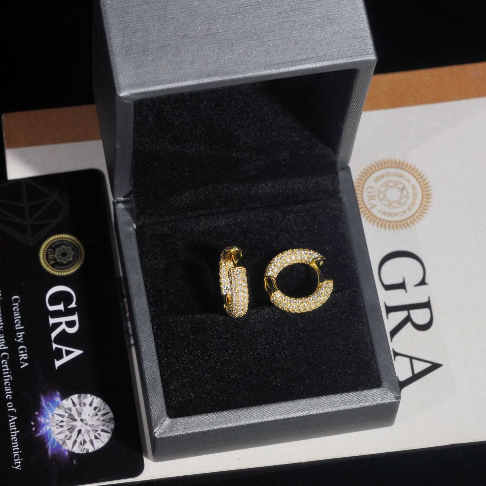 Hot selling womens earrings 925 silver inlaid vvs1D color moissanite hip-hop personality earrings jewelry