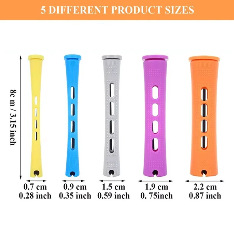 50pcs 5Sizes Hair Rollers Hair Rods Set Curlers Cold Wave Rods For Women Long Short Hair DIY Hairdressing Styling Tools 250214