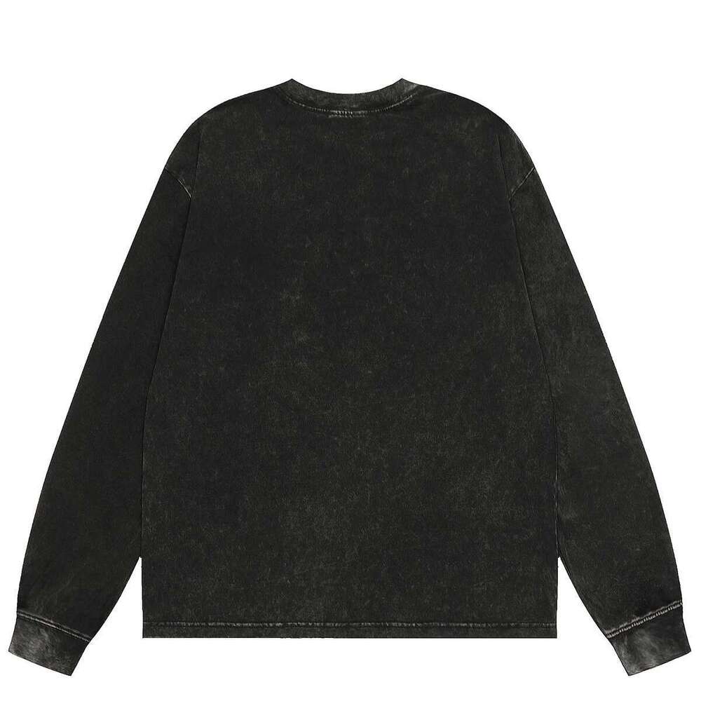 Women Character Digital Print Long Sleeve Tshirts For Men Vintage Crew Neck Cotton Casual Loose Top Tees Oversized Fall T Shirt