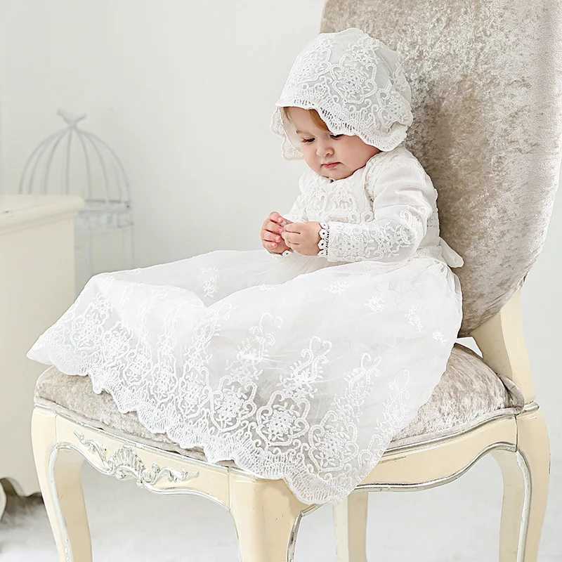 Hetiso Baby Girls Dress Long Sleeve Kids First Birthday Ball Gown Infant Dresses for Baptism Bridesmaid par 3-24 month Z250214