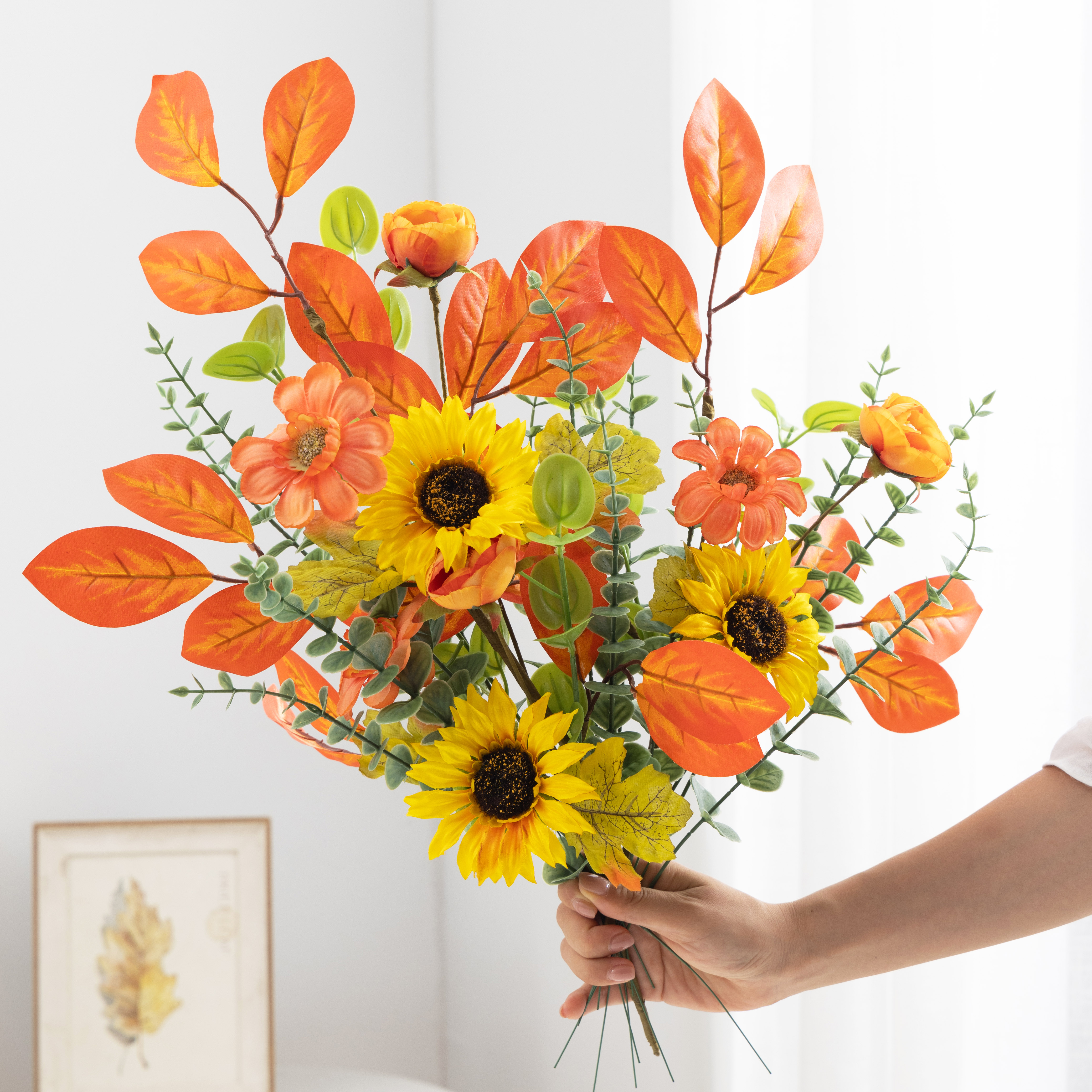 Enhance Your Space with Natural-Looking Artificial Blossoms in Seasonal Hues Perfect Addition to Any Living Area