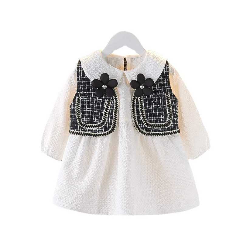 Fashion Chidren Girl Dress+Vest Coat Elegant Princess Dress Flower Wedding Par Kid Costume Birthday Baby Girl Clothing A974 Z250214