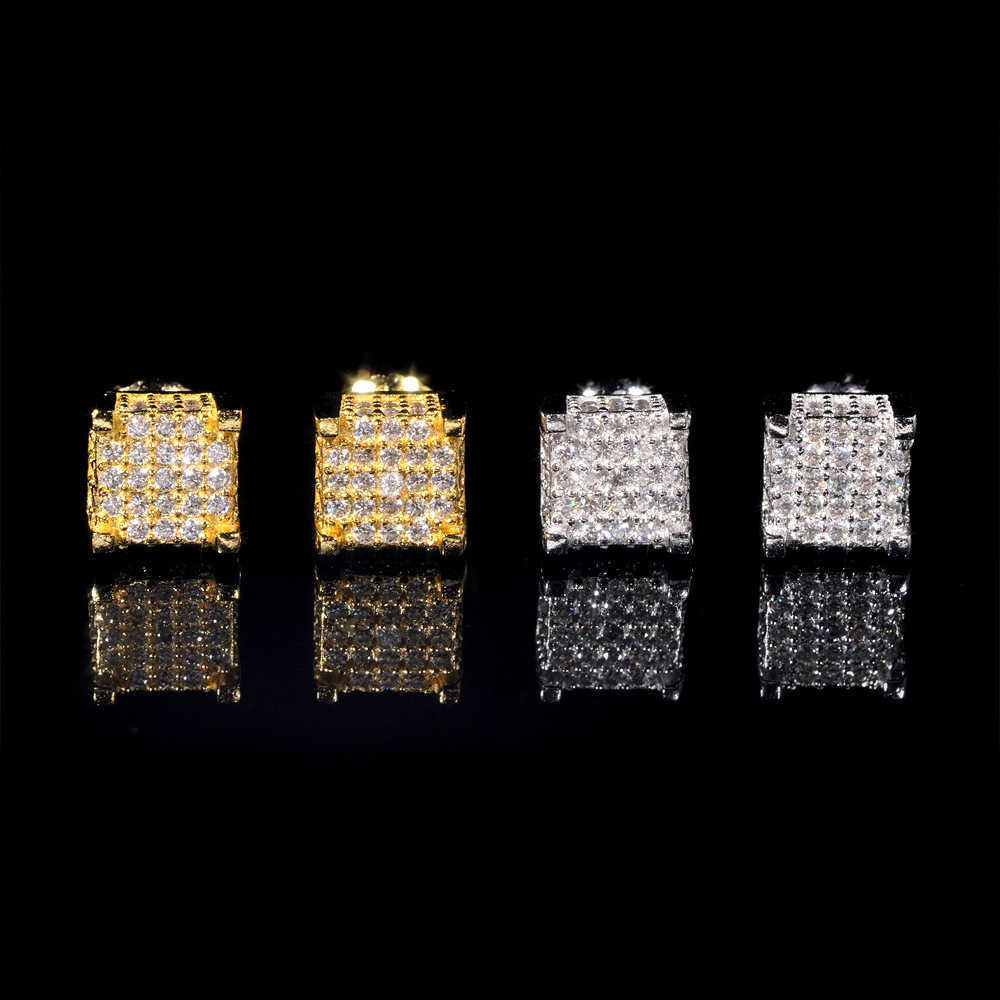 Princess Fang fashion earrings hot selling new 925 silver vvs vs moissanite simple earrings mens and womens jewelry