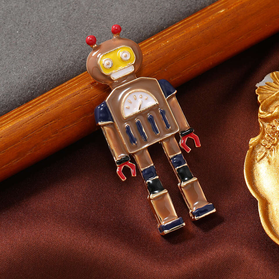 Personalized robot brooch for men's nostalgic outerwear, formal attire, brooch, student bag, buckle accessories