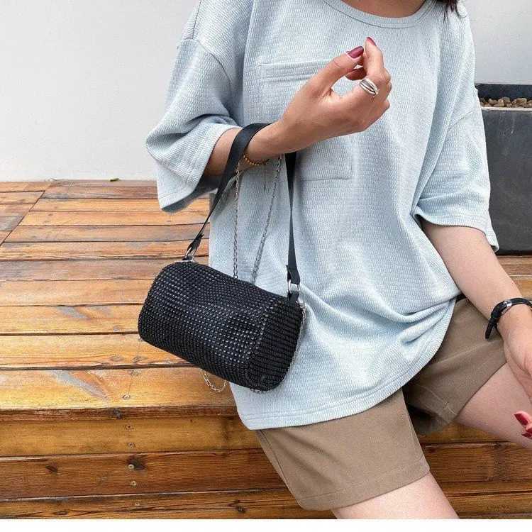 Shiny Diamond Chain Small Handbag Crystal Rhinestone Crossbody Messenger Bags for Wen Bling Purse ning Par Clutch Bags Z250318