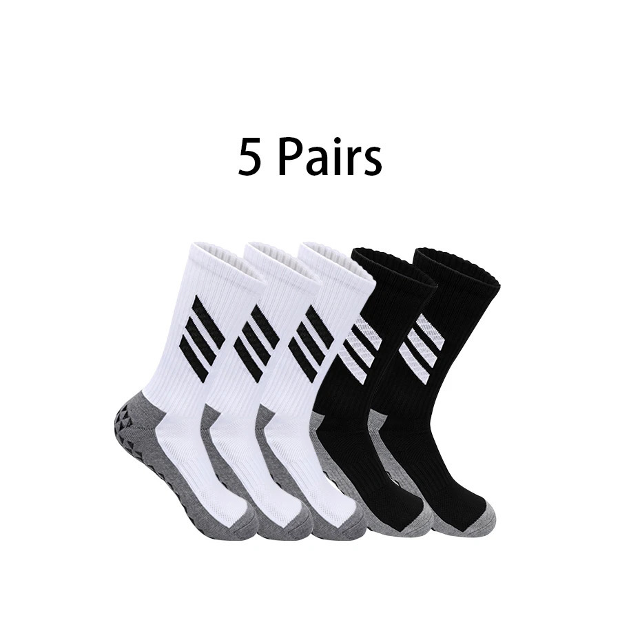 5 Pairs Football Socks Grip Anti Slip Soccer Socks Sports Men Women Baseball Rugby Socks Womens Yoga Socks Cycling Socks 250214