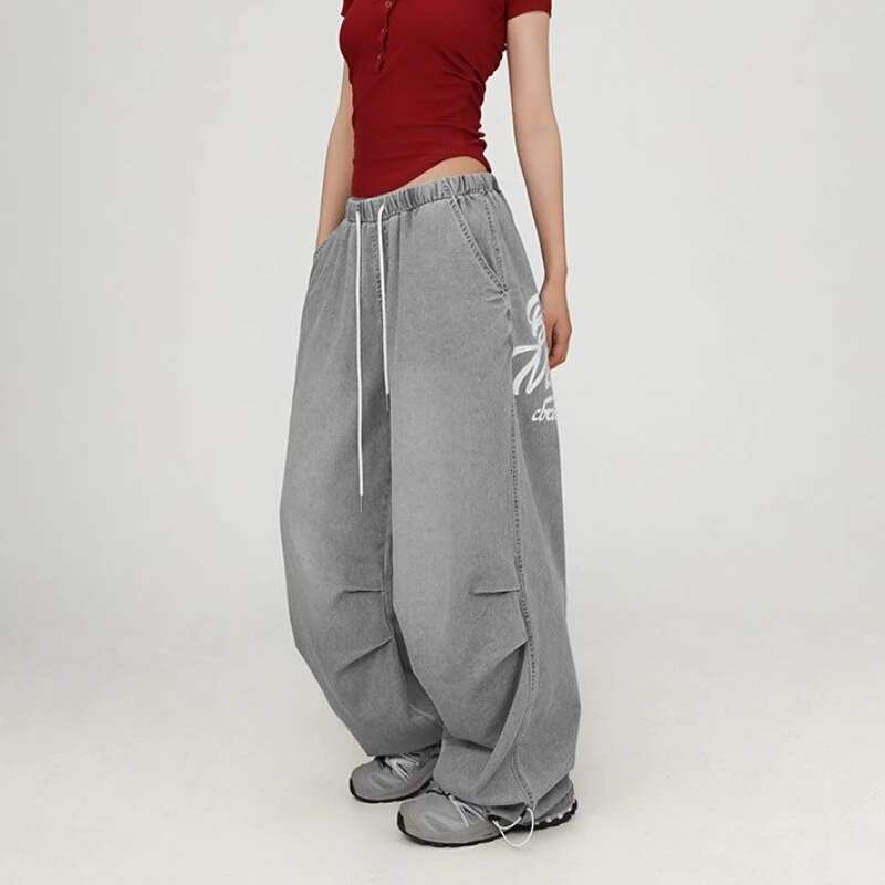 Hip Hop Vintage Women American High Street Hundred Dance Jazz Casual Pants Autumn Frayed Design Jeans