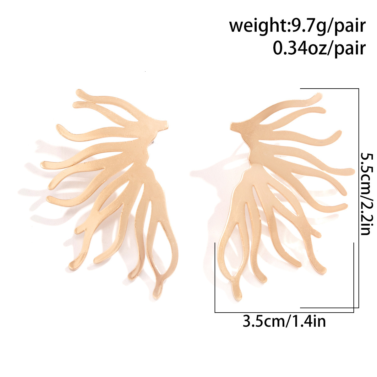 fashion Punk style minimalist and atmospheric fan-shaped burr for women's Woman French versatile thorny es earrings