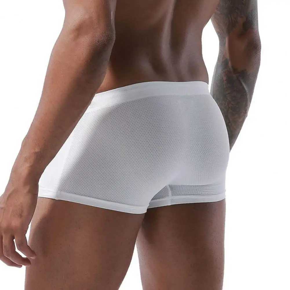 Mens Swimming Trunks Comfortable Swim Shorts Mens Low-rise Solid Color Swim Shorts with Waist Tie Stretch Breathable for Sports W250214